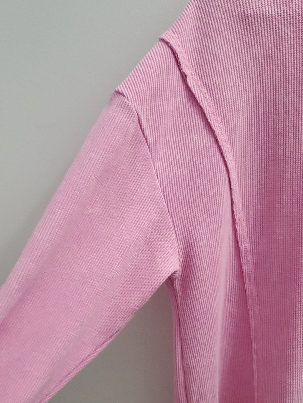 Sunnyside By Sundry Pink Waffle Knit Long Sleeve Pullover Size XL - Picture 3 of 9